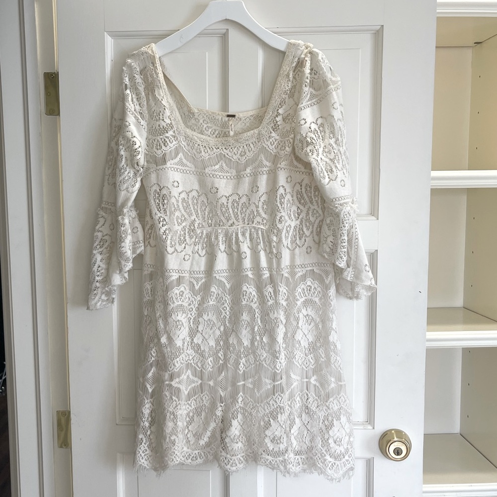 FREE PEOPLE lace bell sleeve dress